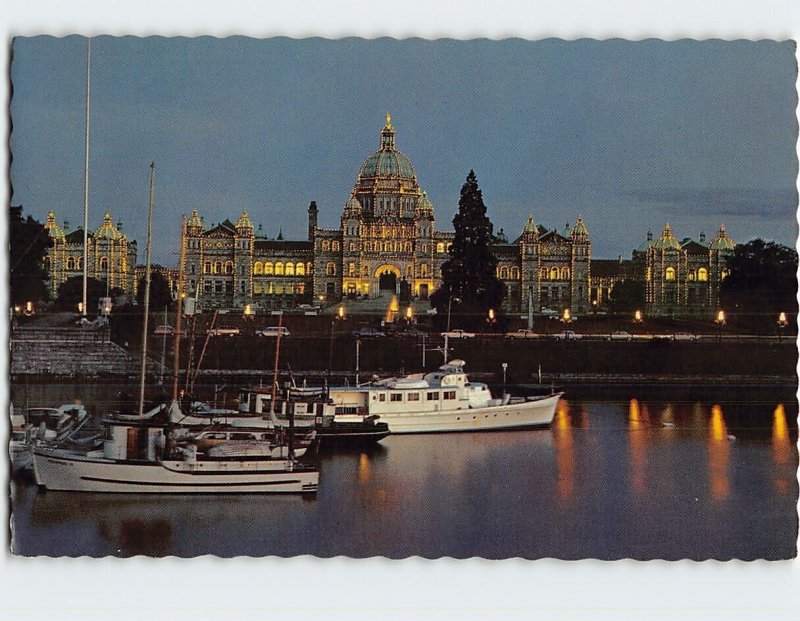 Postcard Parliament Buildings, Illuminated, Victoria, Canada