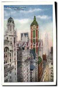 Postcard The Old Worid s Highest Towers New York City