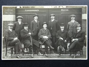 Portsmouth H.M Dockyard THE ELECTRICAL ENGINEER & STAFF Portrait c1913 RP PC