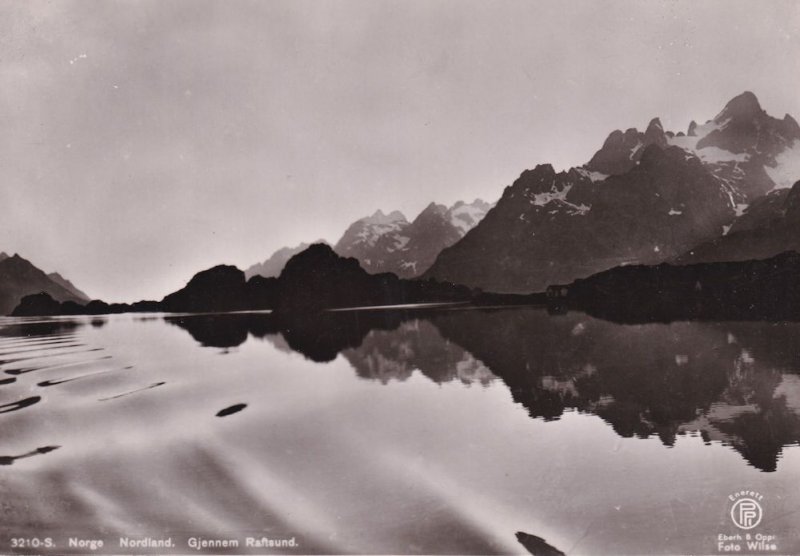 Gjennem Raftsund Norway Vintage Real Photo Postcard