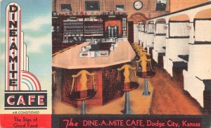 Dodge City Kansas The Dine-A-Mite Cafe Vintage Postcard AA72684