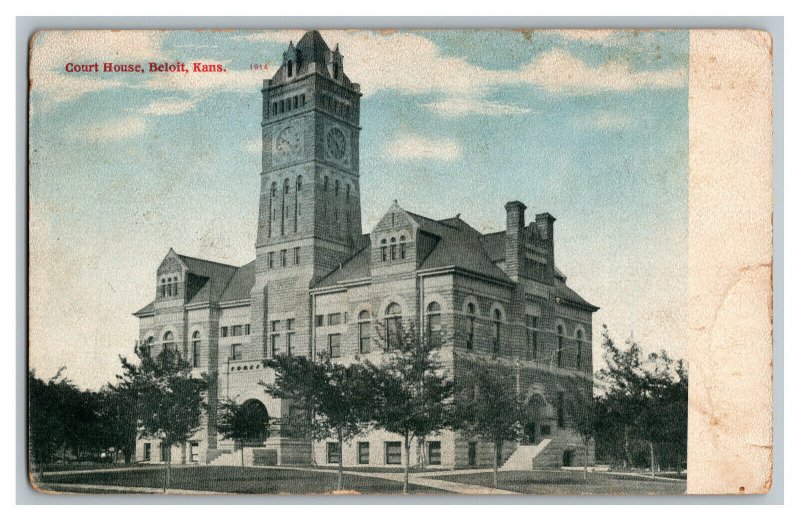 Postcard Court House Beloit Kans. Kansas Vintage Standard View Card 