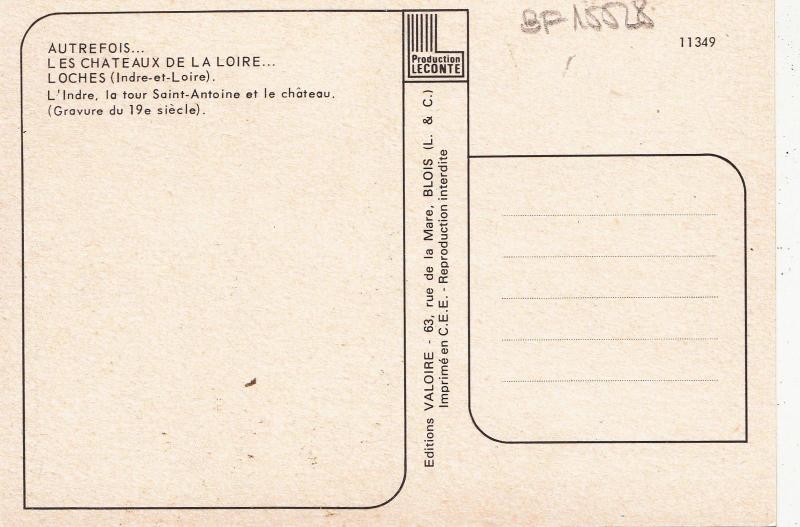 BF15528 loches l indre la tour saint antoine et le cht  france  front/back image