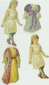 1880's Paper Doll Toy Set Willimantic Thread Victorian Lot PD25 