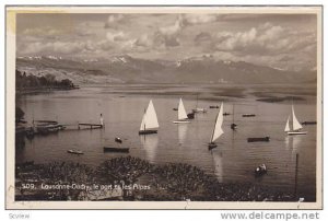 RP, Sailboats, Ouchy, Le Port Et Les Alpes, Lausanne (Vaud), Switzerland, 192...