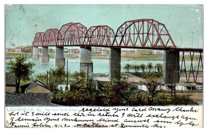 1909 Big Four Railroad Bridge, Louisville, KY Postcard