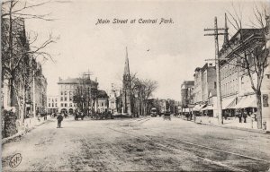 Main Street at Central Park Hartford CT Cancel c1907 Postcard H19