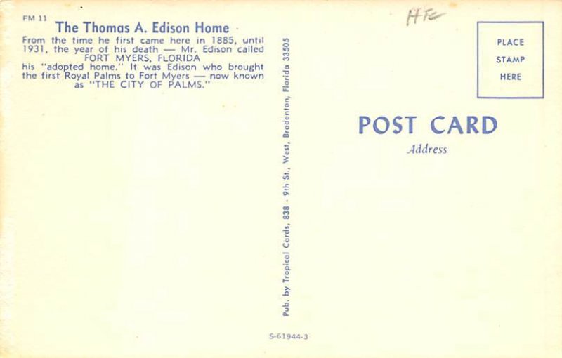 The Thomas A. Edison Home Unused