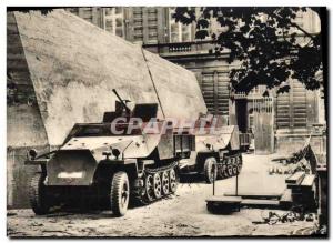 Postcard Modern Army Liberation of Paris Auto armored front of the bunker of ...