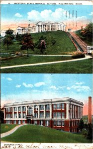 USA Western State Normal School Kalamazoo Science Hall Michigan Postcard 09.72