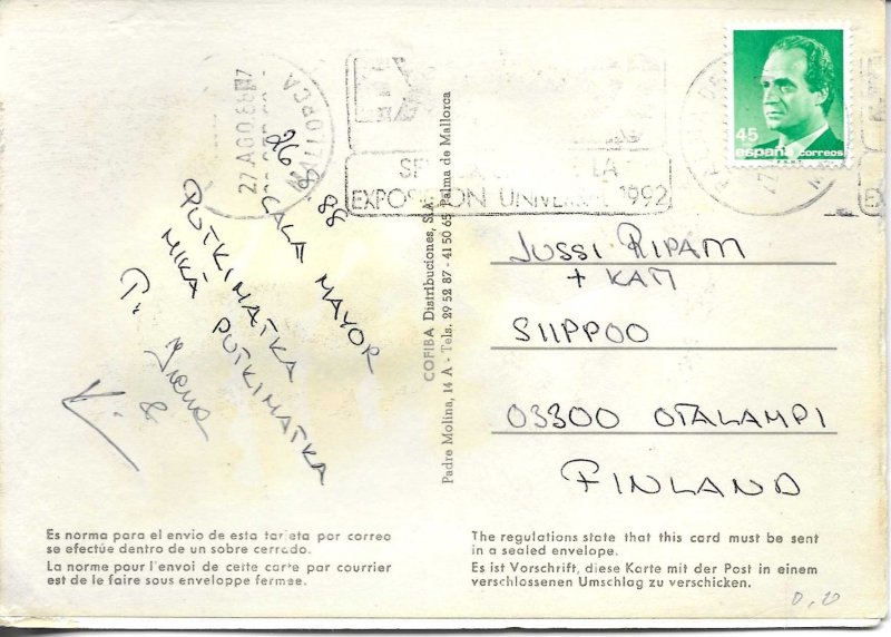 Gitano. Gipsy with a rose, by Isabel Modern Spanish embroidered postcard