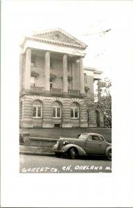 RPPC Garret County Court House Oakland MD Street View Cars UNP Postcard