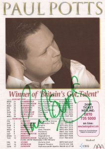 Paul Potts Britains Got Talent Opera Live Signed Hand Signed Autograph