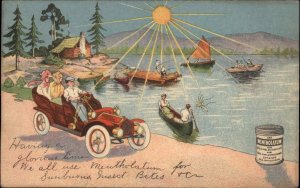 Summer Scene Mentholatum Sunburn Medicine Ad Advertising c1910 Postcard