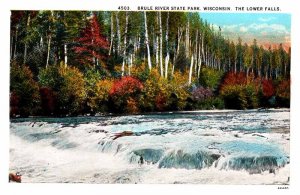 Postcard WATER SCENE Brule River State Park Wisconsin WI AQ7361