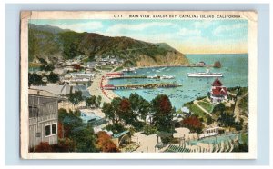 C 1915-20s Main View, Avalon Bay, Catalina, Island, California. Postcard P155E