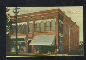 MARION ALABAMA MASONIC TEMPLE LODGE DOWNTOWN VINTAGE POSTCARD