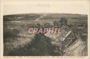 Old Postcard Battle of Verdun Arm Train savior and Cote du Polvre