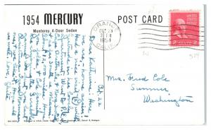 1954 Mercury Monterey Sedan Postcard *5C