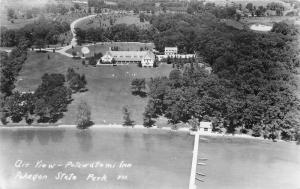 Air View 1939 Potawatomi Inn Pokedon State Park RPPC real photo 8535