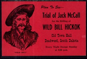 Trail of Jack Mcall,Old Town Hall,Deadwood,SD Advertising