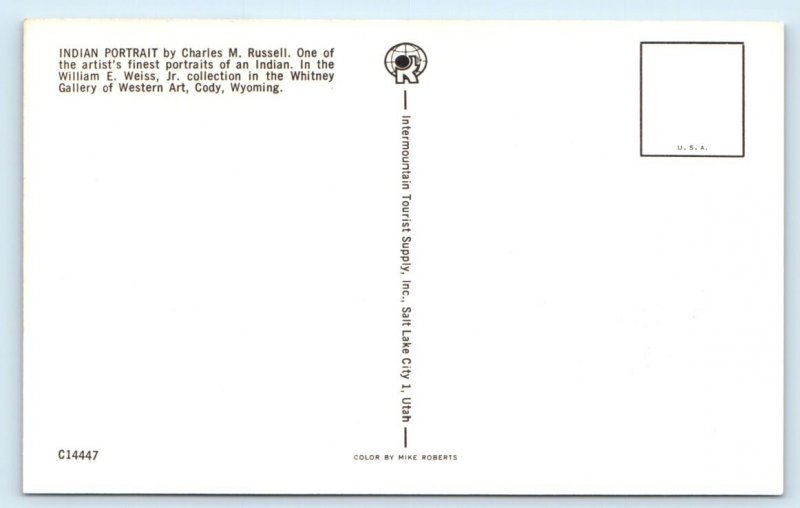 Indian Portrait by Charles M. Russel - Native American Postcard