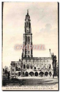 Old Postcard Arras Town Hall and Belfry Army