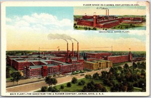 Main Mechanical Plant Goodyear Tire & Rubber Company Akron Ohio OH Postcard