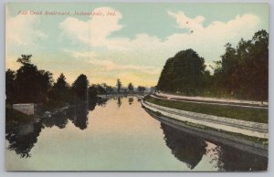 State View~Fall Creek Boulevard Indianapolis Indiana~Vintage Postcard