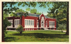 Vintage Postcard 1920's Carl Augustus Rudisill Library Lenoir College Hickory NC