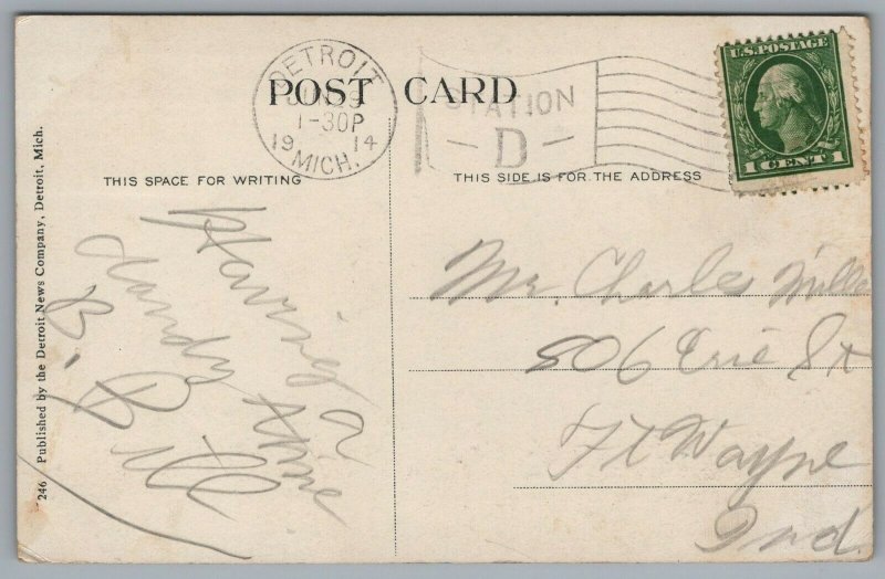 c.1910 Eastern States Steamship Postcard Detroit MI Cruise Passenger Ship