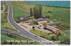 Aerial View, Swan Lake Fruit Stand, Travellers Motel, Swan Lake, Vernon, Brit...