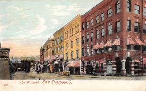 Liverpool Ohio The Diamond Street View Antique Postcard K14669