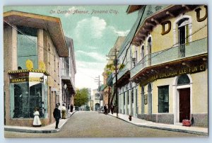 Panama Postcard On Central Avenue Scene Panama City c1910 Antique Posted