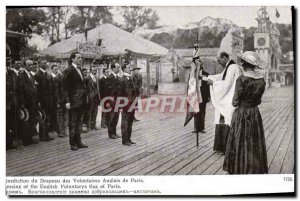 Old Postcard Blessing of the flag of English volunteers to Paris