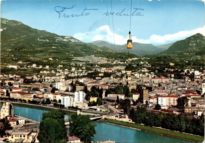 Trento, Sardagna cable car, 1200 meters, 3-minute journey,  Postcard