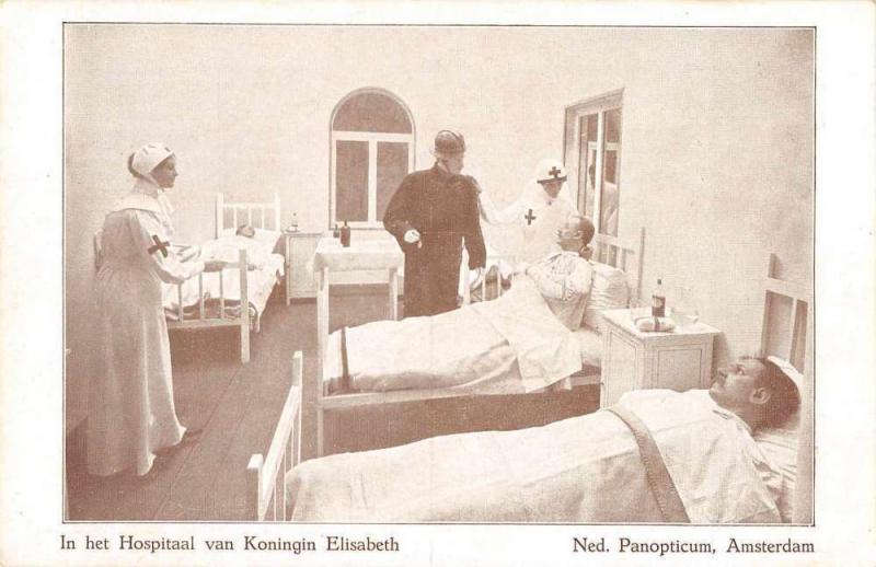 Amsterdam Netherlands Hospital Koningin Elisabeth Antique Postcard J64172