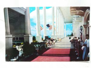 K-52 Grand Hotel Mackinac Michigan Vtg  Postcard 1959 Longest Red Carpet Porch