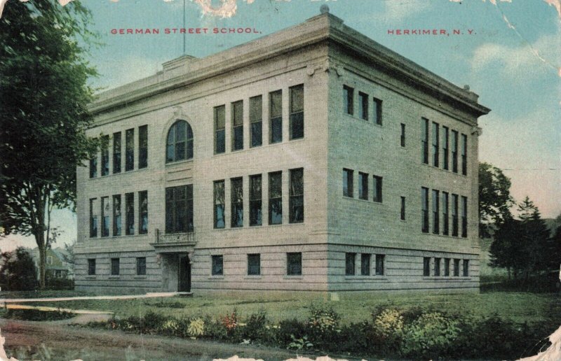 c.1909 German Street School Herkimer N.Y. Postcard Utica Paper Co. 10c1-400 