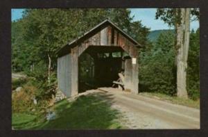 VT Covered Wooden Bridge WAITSFIELD VERMONT Postcard PC