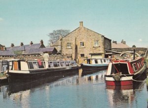 Macclesfield Canal Peak Forest Marple Cheshire 1970s Boat Postcard