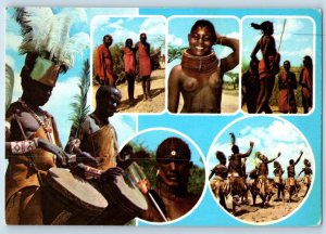 c1930's Kenya Tribes Nude Woman Dancing Traditional Dress Vintage Postcard