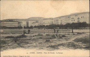 Bastia Corsica France Place St. Nicolas c1900 Postcard