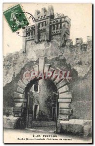 Postcard Old Gate Monamentel Pezenas Chateau de Larzac