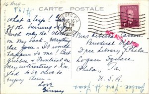 Porte St Louis Quebec Canada Cancel Postcard 3c Stamp WOB Note c1950 Lorenzo Vtg 