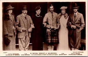 RPPC Royals at Balmoral, King George V, Queen Mary, Royalty Vintage Postcard Z14