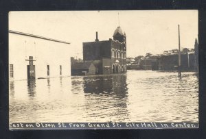 RPPC EPHRATA WASHINGTON DOWNTOWN CITY HALL FLOOD REAL PHOTO POSTCARD