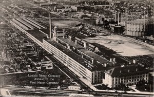 RPPC Detroit MI Ford Motor Co., Lincoln Motors Factory 1930's Aerial View