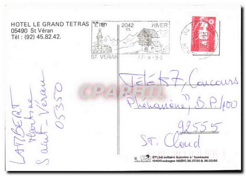 Postcard Moderne Hotel Grand Tetras St Veran