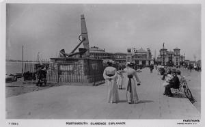 C-1910 Hampshire UK Bicycle Portsmouth Clarence Esplande postcard RPPC 328